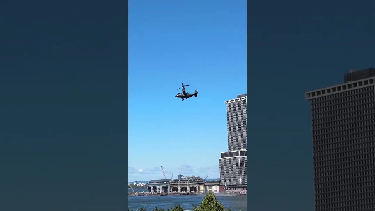 V-280 Valor flyover in Lower Manhattan V-280 Valor Military Exercise for the 9/11 ceremonies thumbnail