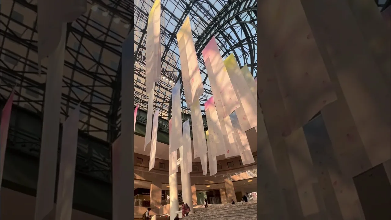Flower Atlas climate change by Miya Ando at the Winter Garden Brookfield Place New York City thumbnail