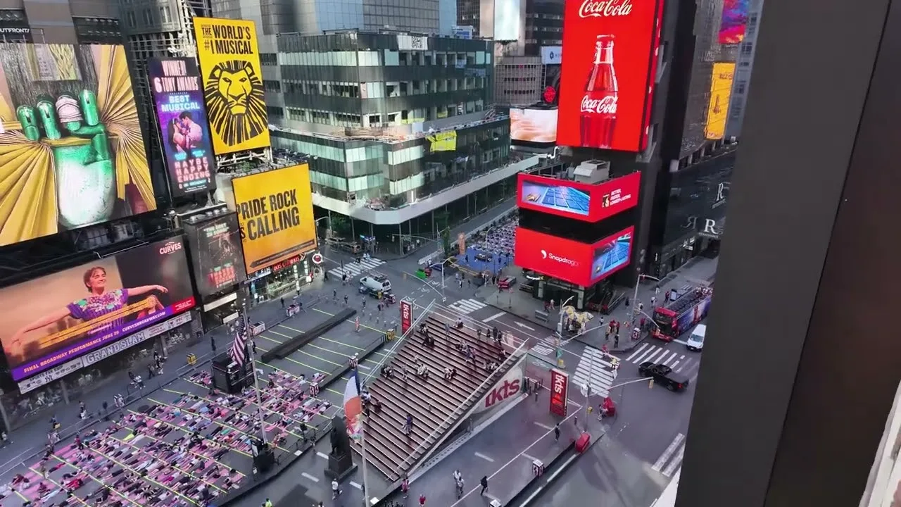 Solstice in Times Square Mind Over Madness Yoga New York City thumbnail