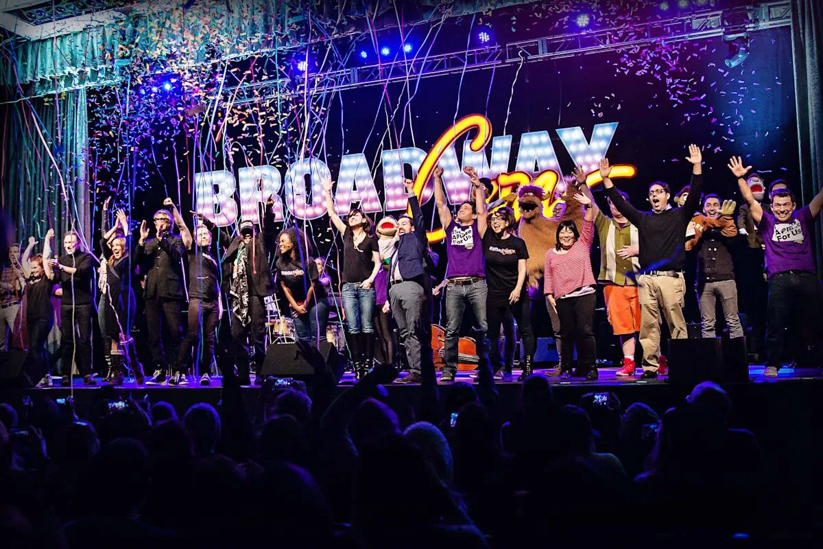 BroadwayCon performers and attendees gather during the convention's tenth-anniversary edition