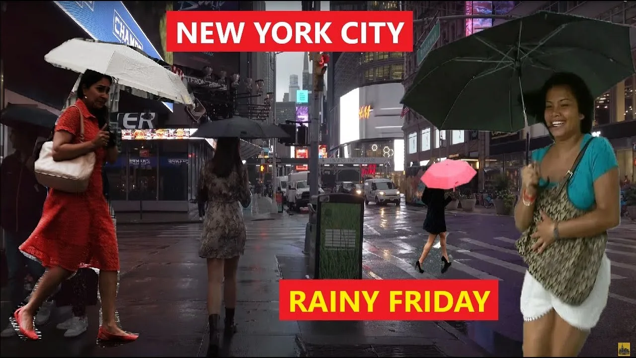 4K⁶⁰ NYC Sights & Sounds Tour - Rainy Walk Union Suare to Times Square - New York City Aug 25, 2023 thumbnail