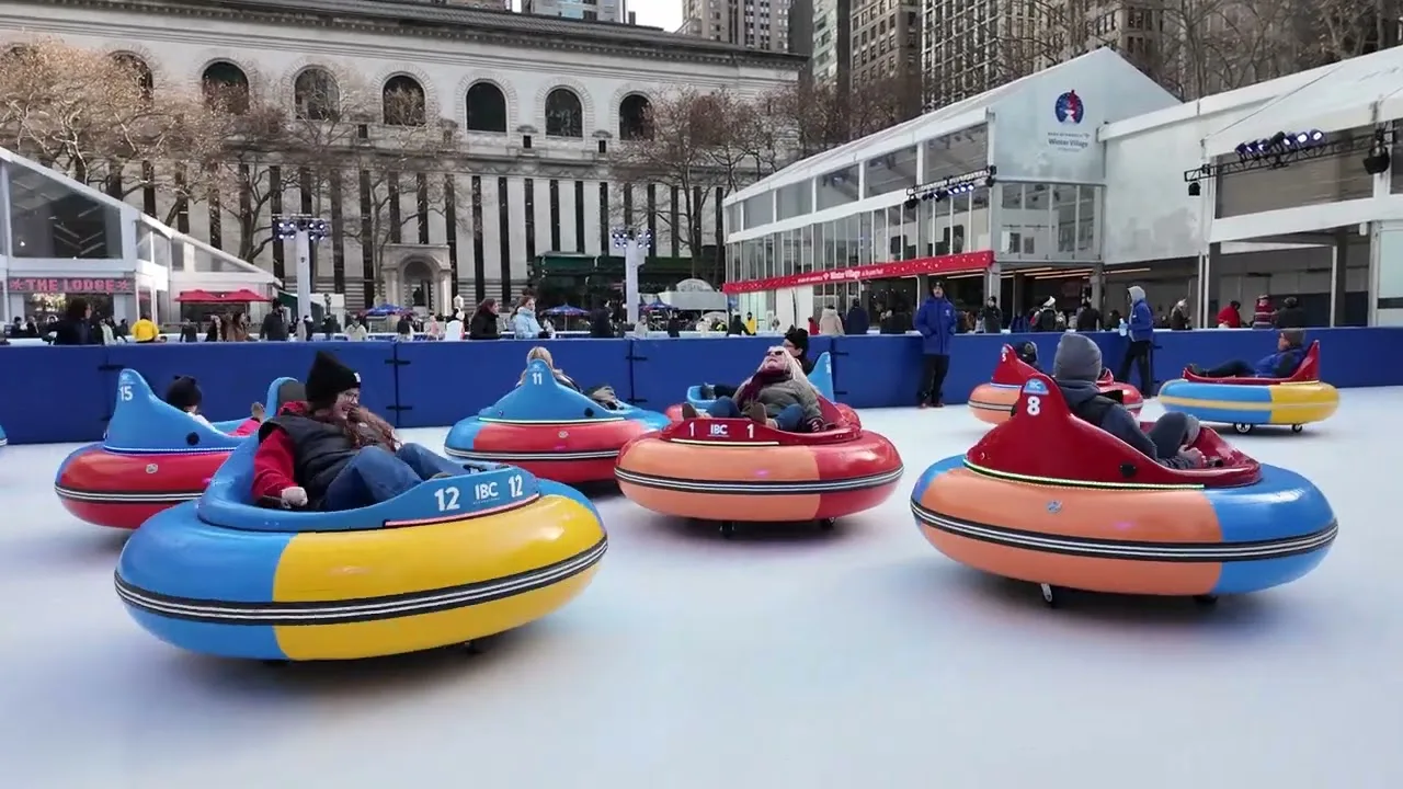 Bumper Cars on Ice have returned to Bryant Park @BryantParkNYC New York City thumbnail