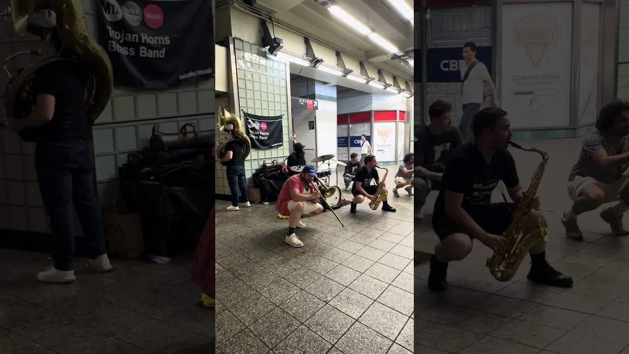 Trojan Horns Brass Band Times Square New York City Only in New York thumbnail