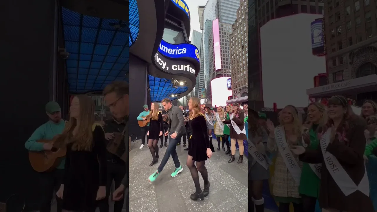 NYC Times Square St. Patrick Day Parade Preparation Warm-Up ☘️ - New York City thumbnail