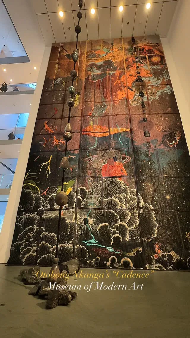 Otobong Nkanga: “Cadence” is now on display at MoMA, offering a profound exploration of ecological rhythms and social upheaval. This large-scale installation features an intricate tapestry, ceramic sculptures with poetic texts, and a soundscape created by the artist. Instagram preview