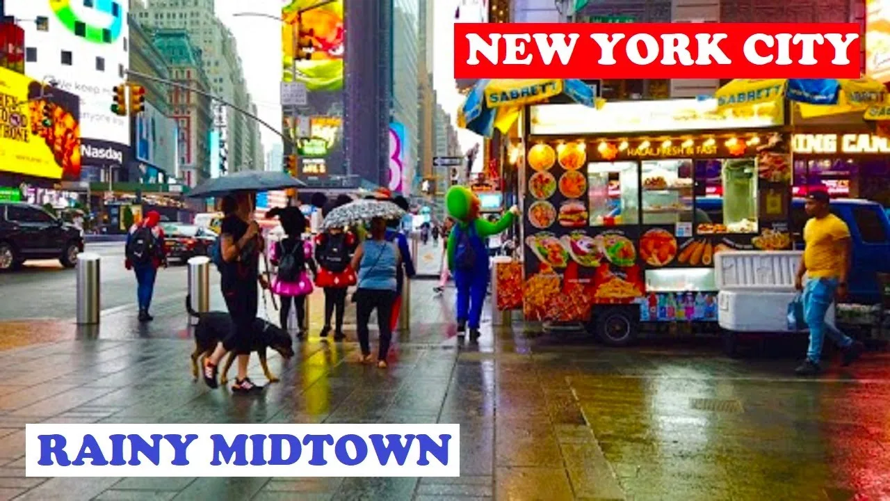 4K⁶⁰ NYC Sights & Sounds Tour - Rainy Midtown Manhattan Monday Morning - New York City  - Aug. '23 thumbnail