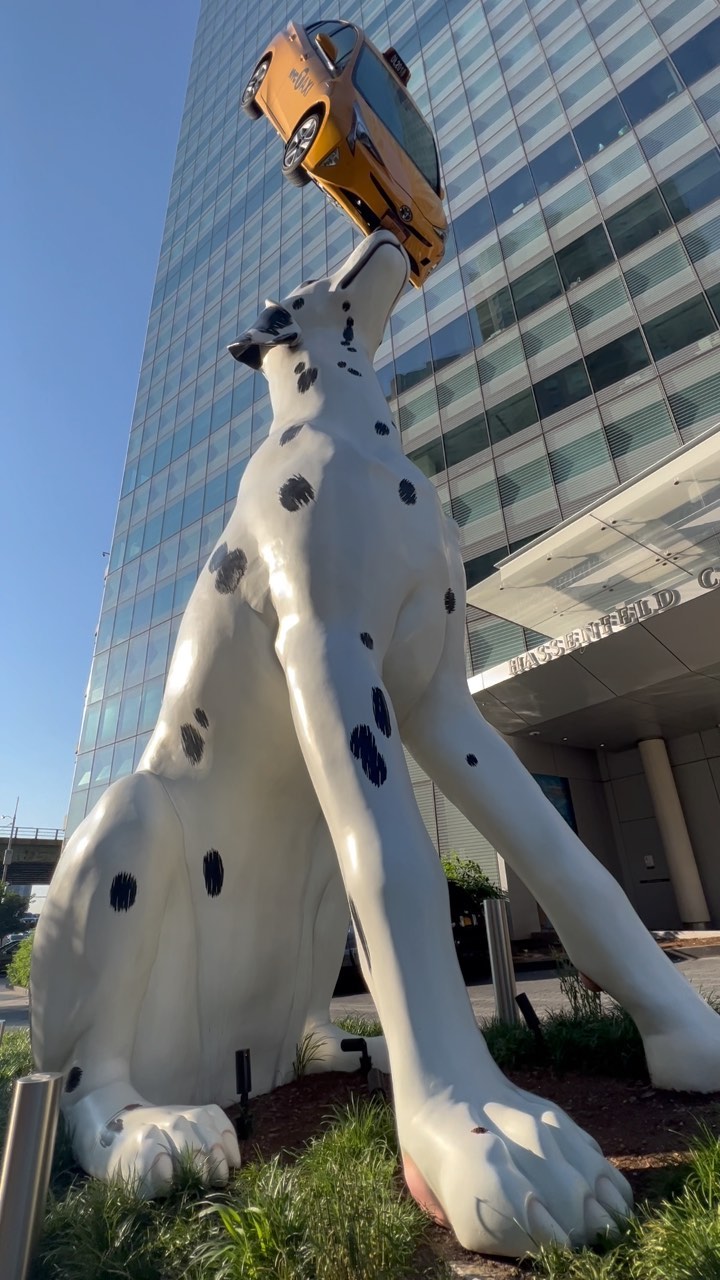 🐶 Meet SPOT, the 30-foot-tall Dalmatian balancing a real taxi on his nose. #spot #donaldlipski Instagram preview
