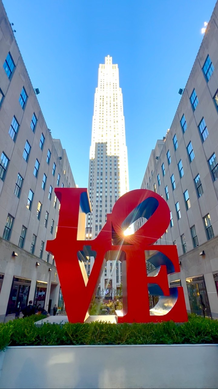 The Rockefeller Center LOVE sculpture by Robert Indiana @robertindiana @rockefellercenter Instagram preview